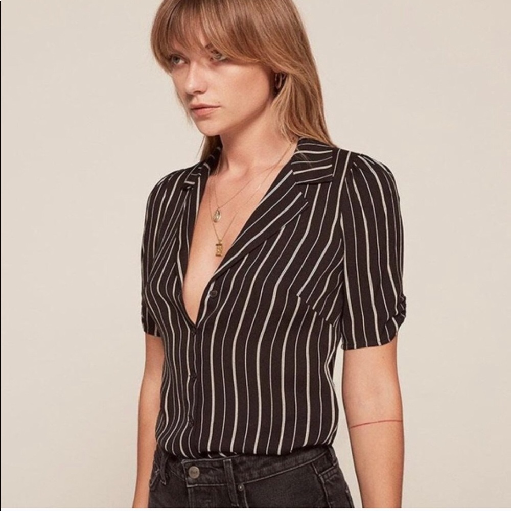 Reformation Striped Button Down